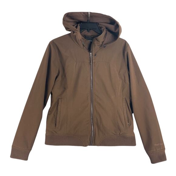 Marmot Womens Jacket Zip Bomber Sz XL Hooded Fleece Lined Active Athletic Outdoo - Picture 1 of 12